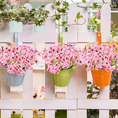 Jutom 24 Pcs Artificial Flowers Outdoor Decoration, UV Resistant Silk Fall Faux Flowers Plants Bulk, Realistic, No Fade fo...