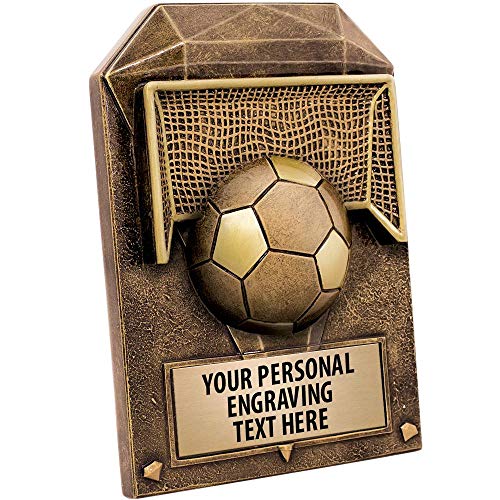 Crown Awards 6.25" Soccer Diamond Series Sculpture, Custom Resin Soccer Trophies with Personal Engraving