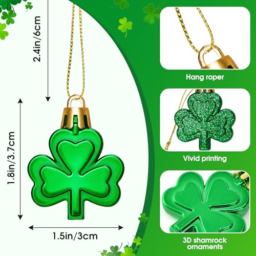 36Pcs St Patricks Day Decorations St Patricks Day Decor Shamrock Ornaments Hanging Tree Decorations Spring Lucky Irish Day...