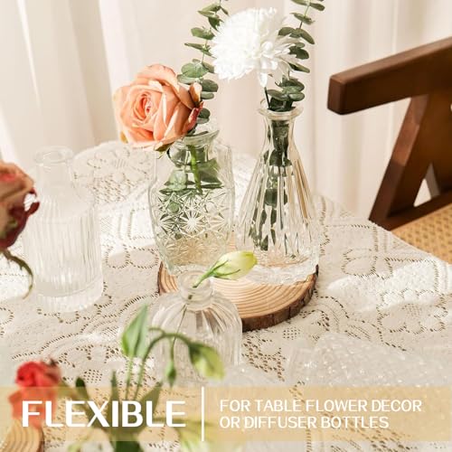 Anquephd Glass Bud Vase Set of 32PCS Wedding Centerpieces for Tables,Mini Clear Bud Vases for Flowers,Small Flower Vases S...