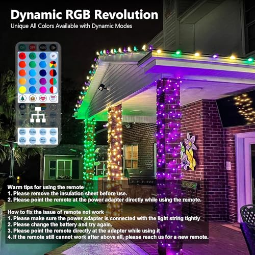 Brizled RGB Christmas Lights, 164ft 500 LED Color Changing String Lights, Dimmable Christmas Tree Light, Indoor Multifunct...