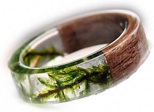 Giwotu Custom Resin Wood Ring Resin Ring Couple Rings Men and Women Rings Wedding Band Rings