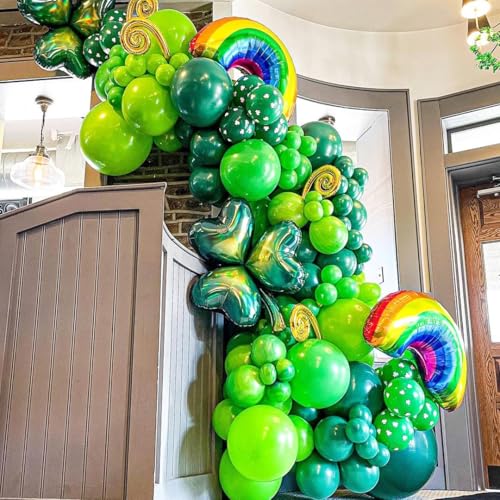 Green Balloons Dark Green Balloon Set, 50 Pcs 12 inch Different Shades Emerald Green Lime Green Confetti Latex Balloons Fo...