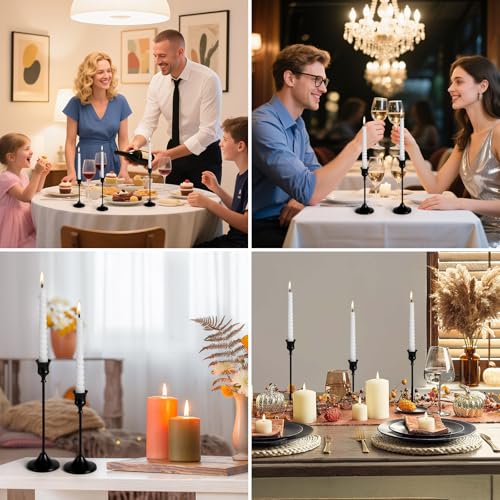 Tunyet Candlestick Holders, 6PCS Metal Taper Candle Holder, Black Candle Holders for Candlesticks, Candle Holder for Weddi...