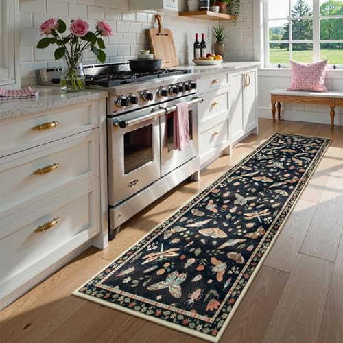 Lahome Insect Hallway Runner Rug, 2'5''x8' Ultra-Thin Washable Runners for Hallways Kitchen, Soft Laundry Room Rug Non-Sli...
