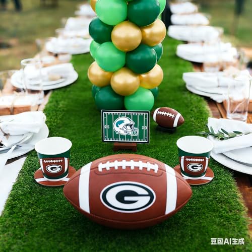 GLOBREEN Artificial Grass Table Runners 48 Inches - Green Faux Grass Turf Table Runner for Golf Football Party Decorations...