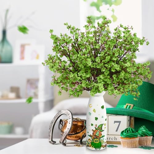 Yastouay 5 Pcs Silk Green Fake Flowers Babys Breath Flowers Artificial Bulk, Spring Fowers Artificial for Decoration for D...