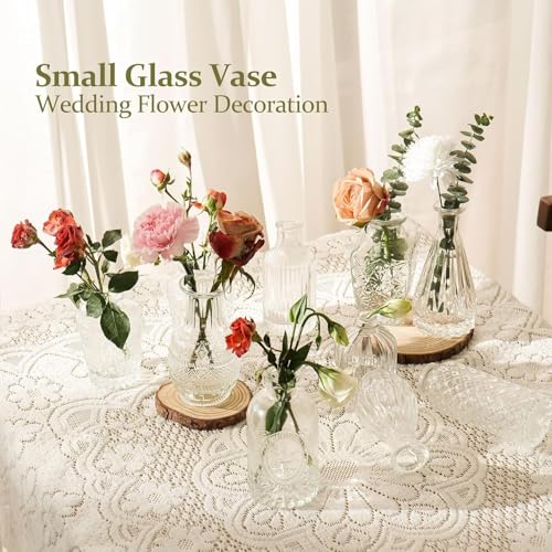 Sawoake Mini Bud Vases Set of 32 As Wedding Centerpieces for Tables,Clear Bud Vases for Flowers,Small Flower Vases Suitabl...