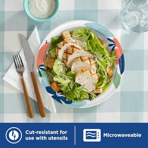 Dixie Medium Paper Plates, 8.5 Inch, 90 Count, 2X Stronger, Microwave-Safe, Soak-Proof, Cut Resistant, Disposable Plates F...