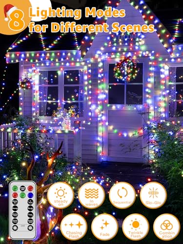 BrightChristmas Christmas Lights 1200 LED 394 FT, Waterproof Outdoor String Lights with 8 Modes, Fairy Lights for Holiday ...