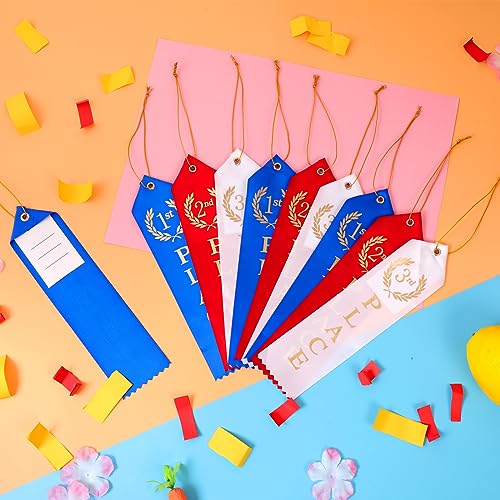 48PCS Award Ribbons, Medal Ribbons for 1st, 2nd, 3rd Place, Event Card & Rope Included, Perfect for Competitions, Sports E...