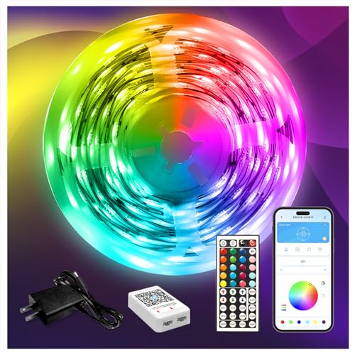 DAYBETTER LED Strip Lights 110ft, Smart Lighting Strips with App Remote Control, RGB Music Sync Color Changing Lights for ...