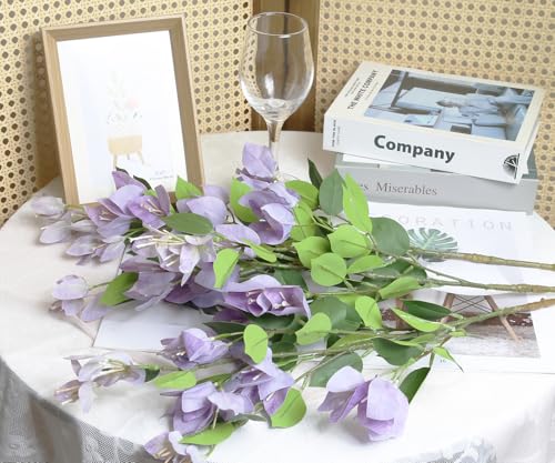 IPOPU 31" Bougainvillea Artificial Flowers 4Pcs Real Touch Bougainvillea Faux Flowers Artificial Branches for Home Decor T...