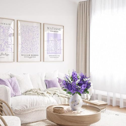 HO2NLE 10Pcs Lilac Flowers Artificial Bouquet Fake Purple Flowers Faux Lilacs Mix Bush Artificial Purple Silk Flower Bulk ...