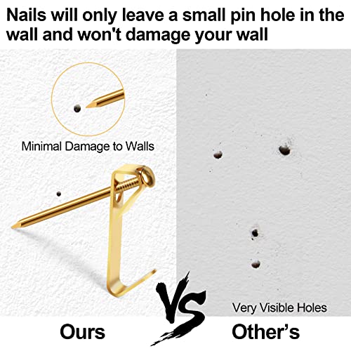 184 Pieces Picture Hanging Kit, 20lb, 30lb, and 50lb Picture Hangers, Metal Picture Hanging Hooks with Nails, on Drywall, ...