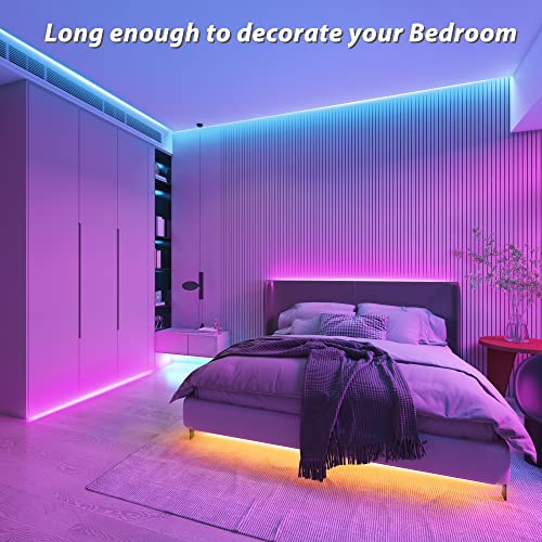 Ledagic Led Lights for Bedroom 100ft (1 Rolls of 100ft) Music Sync Color Changing Led Strip Lights with 60 Key Remote and ...