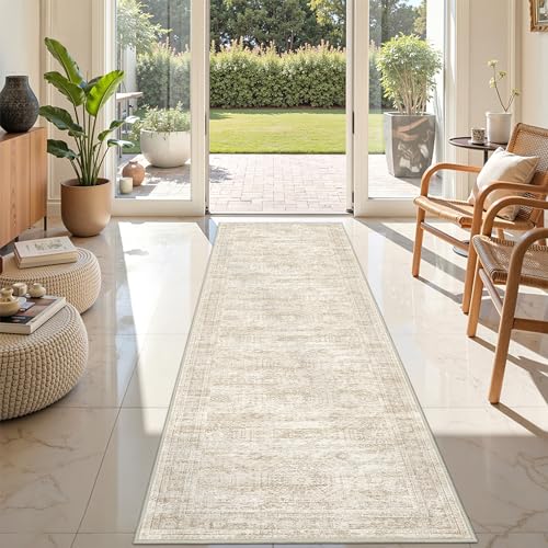 Restydon Rug Runners for Hallways Non Slip - 2x8 Runner Rug for Bedroom, Washable Runner with Rubber Backing, Soft Low-Pil...