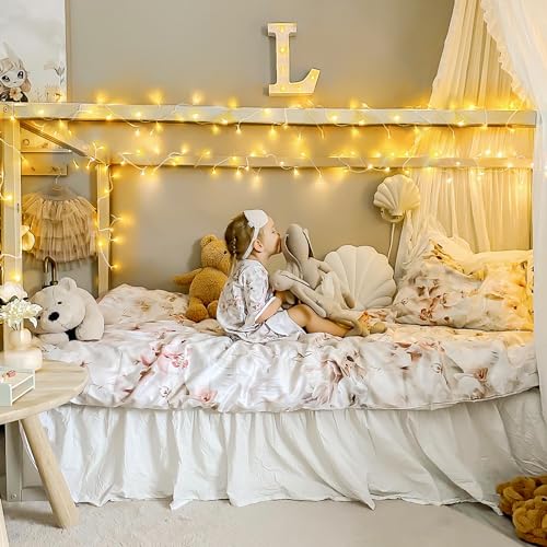 JMEXSUSS 100 LED String Lights Indoor Bedroom, 8 Modes Warm White Christmas Lights Plug in, 33ft Connectable Room Fairy Tw...