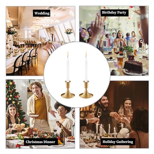 2PCS Candle Holder, OLULU Gold Taper Candle Holders Stand, Candlestick Holders for Table Centerpiece, Wedding, Party, Chri...