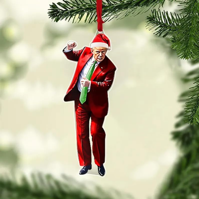 Donald Trump Christmas Ornament 2025 Set of 3 - Trump Ornaments for Christmas Tree, Trump Dancing Ornament, Trump Xmas Gif...