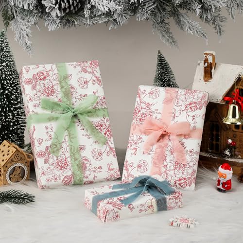 1" x 27 Yd Chiffon Ribbon Mixed Color Ribbons Set 9 Rolls Handmade Fringe Fabric for Wedding Invitations Bridal Bouquets D...