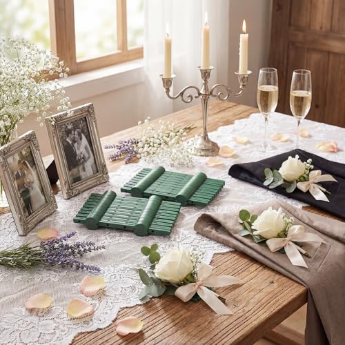 WILLBOND 15 Pairs Floral Boutonniere Magnets Corsage Brooches Magnet for Handmade Wedding Bride Boutonnieres Corsage Flowe...