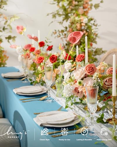 Ling's moment Artificial Clematis Hanging Bush, 4pcs Filler Vines Fake Greenery Garland for Wedding Bouquet/Backdrop/Arch ...