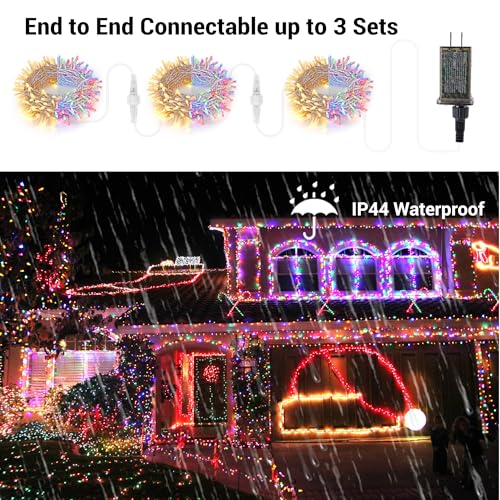 Brizled Christmas Lights, 65.67ft 200 LED Tree Lights Color Changing, 11-Function Warm White & Multicolor Christmas Light ...