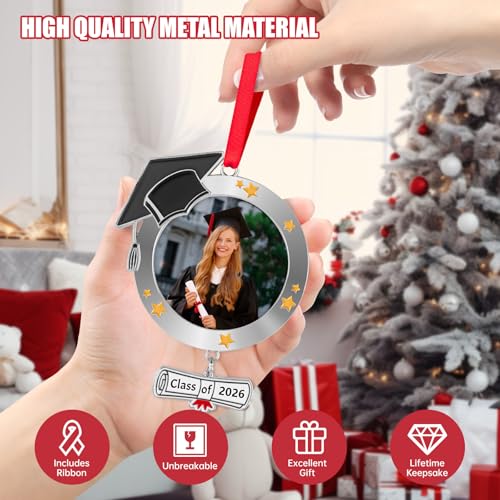 EVA murmure Graduation Personalized Photo Ornament Class of 2026 - Christmas Graduation Cap Photo Ornaments 2026 - Graduat...