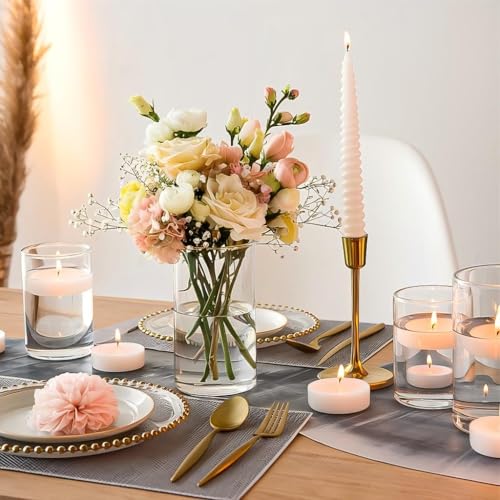 TBWIND 12pcs Glass Cylinder Vases for Centerpieces, 6 Inch Clear Flower Vases for Wedding Decorations and Indoor Home Deco...