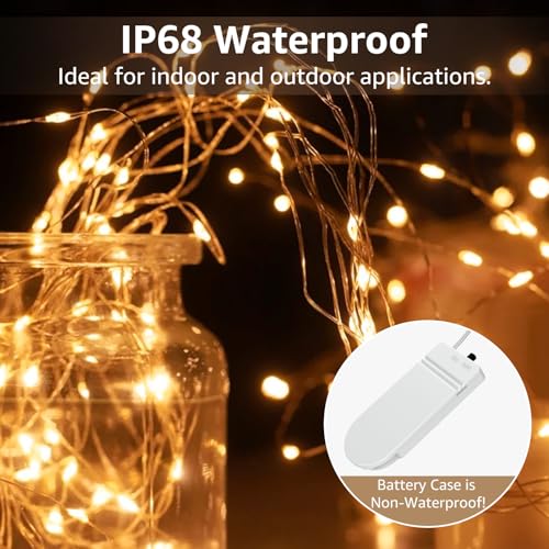 Olafus 16 Pack Christmas Fairy Lights Battery Operated Warm White, Halloween Small String Lights Copper Wire 20 LED 7ft, I...