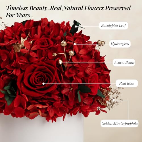 ROSEROSE Preserved Flowers for Delivery Prime,Forever Flowers Bouquet with Gift Box, Eternal Real flowers Gifts for Women,...