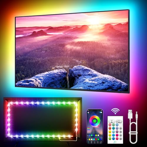 KANTUTOE LED Lights for TV, 23ft Backlights for 75-100in TV, RGB Backlight with Music Sync Bluetooth APP and Remote Contro...