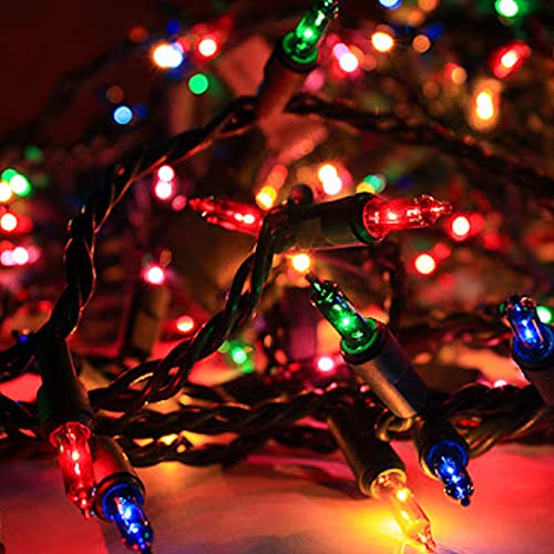 Dazzle Bright Multi-Colored Christmas Mini String Lights, 20FT 100 Count Incandescent Waterproof Fairy Lights Plug in, Con...
