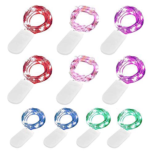 Fairy Lights Battery Operated (Included), 6.6ft 20 LED Mini String Light, Waterproof Silver Wire Firefly Starry Light for ...