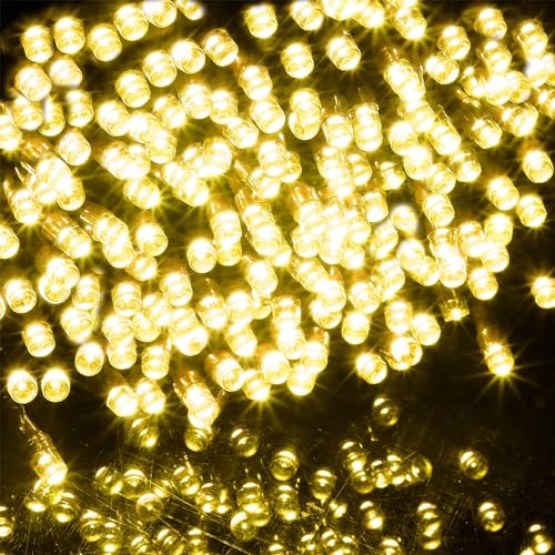 WATERGLIDE 1000 LED Christmas String Lights, 328 FT Green Wire LED Decorative Fairy Lights with Remote & 8 Modes, Waterpro...