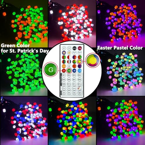 YIQU Smart Color Changing Christmas Lights, 66 FT 200 LED RGB String Lights with Remote App Control and Timer, Music Sync ...