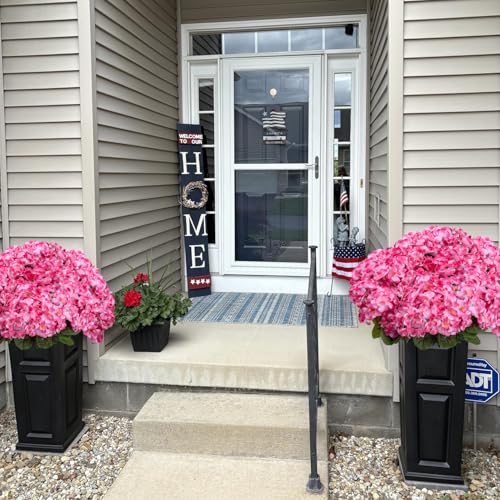 BSMYBO 6PCS Artificial Geraniums Outdoor Flowers, Faux Pink Geraniums Artificial Flowers Plants Outdoor UV Resistant Plant...