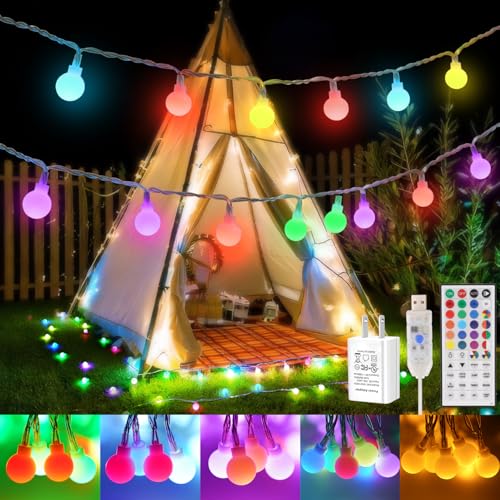OMIKA 24 Colors Indoor String Lights with Remote, 16.5ft 50LED String Lights Bedroom USB Powered, Color Changing Christmas...