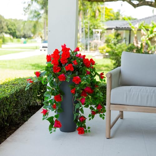 Nearly Natural 41in. UV Resistant Artificial Hibiscus Hanging Plant (Indoor/Outdoor) - Set of 2