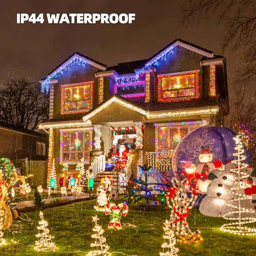 TW SHINE Warm White Christmas Lights, 20FT 100 Count Incandescent White Wire Christmas Tree Lights, Waterproof Xmas String...