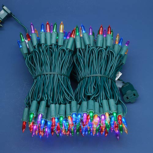 SWEET SHINE 200 Count Multicolor LED Christmas Lights, 66 ft Green Wire UL Certified Commercial Grade Holiday String Light...