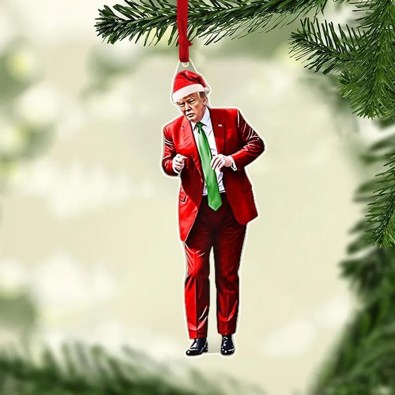 Donald Trump Christmas Ornament 2025 Set of 3 - Trump Ornaments for Christmas Tree, Trump Dancing Ornament, Trump Xmas Gif...