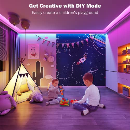 Leeleberd Led Lights for Bedroom 100 ft (2 Rolls of 50ft) Music Sync Color Changing RGB Led Strip Lights with Remote App C...