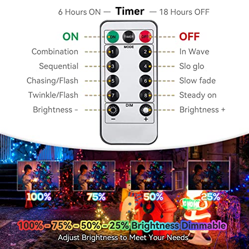 Sukesou Battery String Lights Outdoor 33Ft 100 LED Fairy Lights for Indoor Outdoor Waterproof with Remote Timer 8Modes Bat...