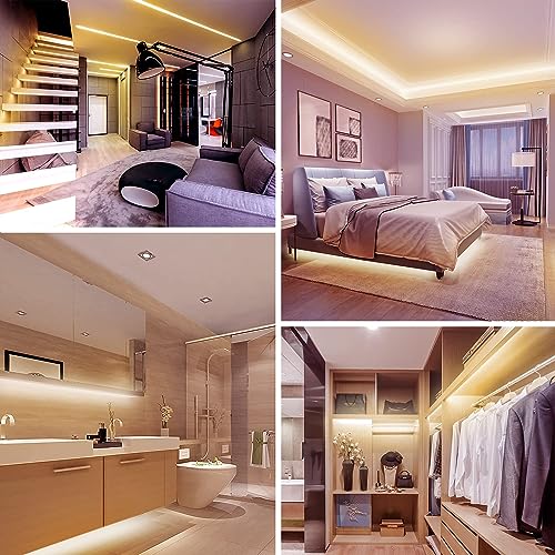 dalattin Warm White LED Strip Lights 50ft, Led Lights Strip Dimmable Bright 24V 3000K, 900 LEDs Lights for Bedroom, Mirro...