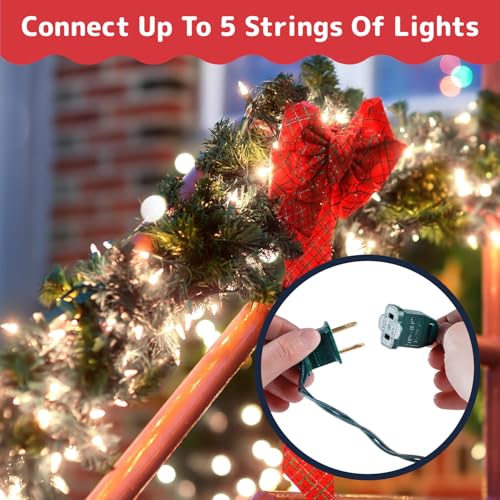 PREXTEX 100 Count Clear Christmas Lights - 20 ft Ultra Bright String Lights with Green Wire for Indoor and Outdoor Use, Ch...