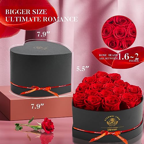 Impouo 16-Piece Preserved Rose Birthday Gifts for Women, Eternal Rose Preserved Flowers for Delivery Prime Mothers' Day, V...