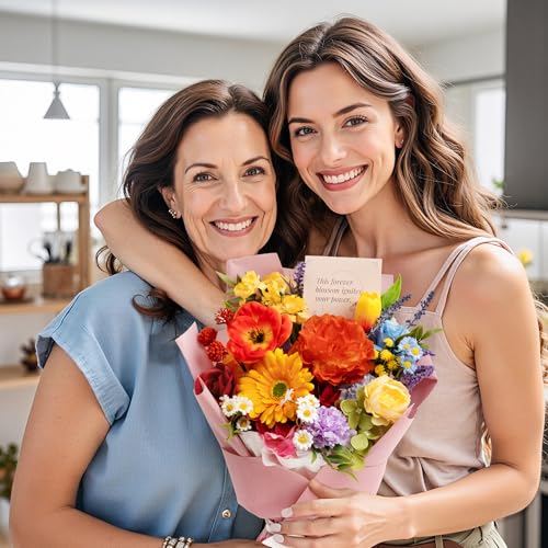 TINGE TIME Preserved Flowers Bouquet, Rainbow Faux Rose Bouquets, Artificial Flowers Birthday Centerpiece Flower Bouquet, ...