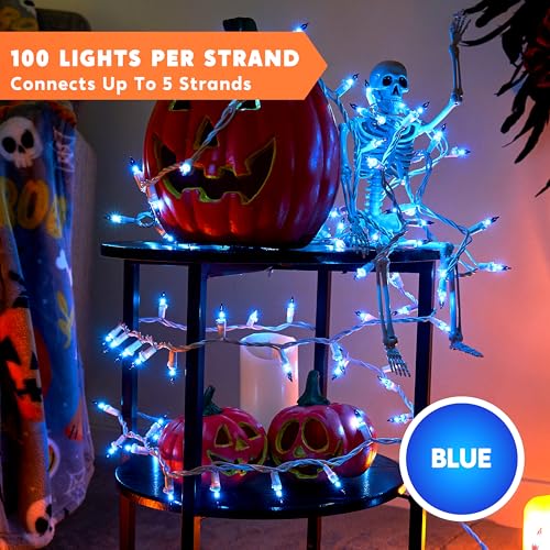 Joiedomi Christmas Lights Outdoor,100 Count Blue Christmas Tree Lights Indoor,21.4ft String Xmas Decorations for Dorm Clas...